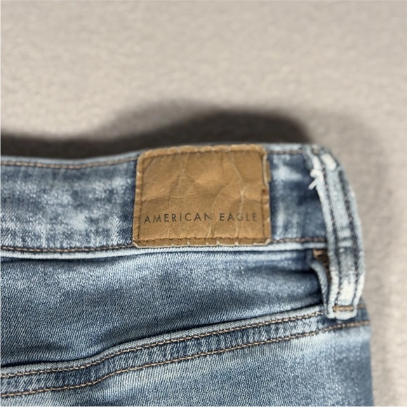 American Eagle Jeans Womens 6 Long Blue Super High Rise Jegging Light Wash - Picture 8 of 10